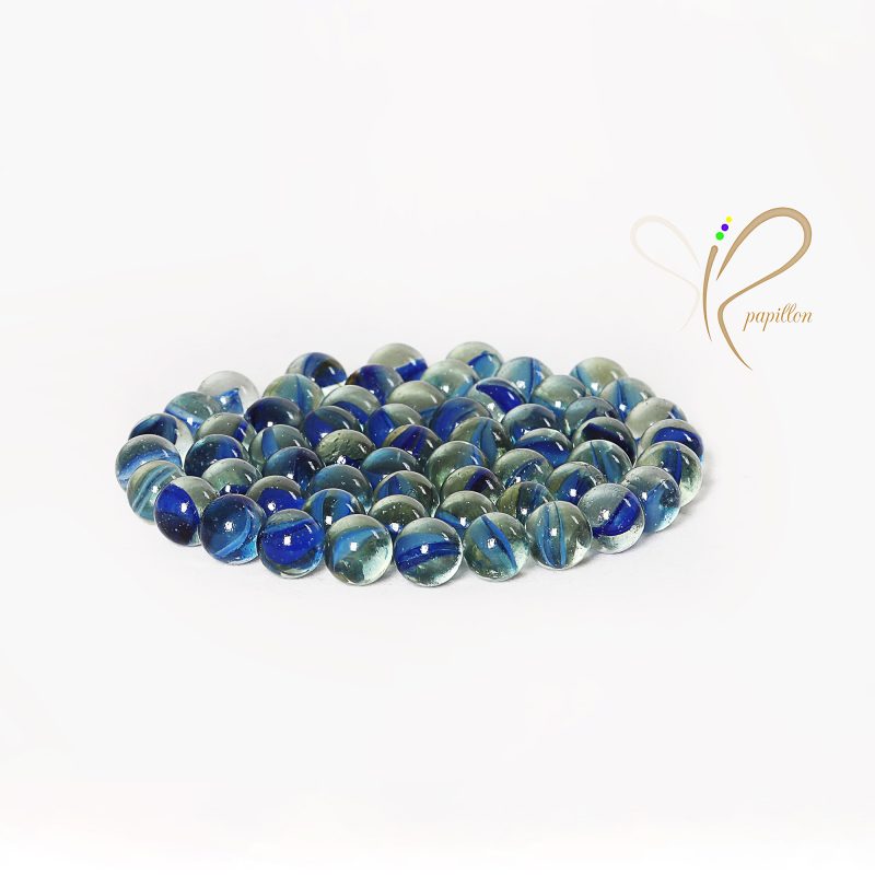 Cat's Eye Blue Marble ( 3 Feathered)